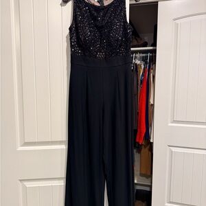 R&M Richards Black Sequin Jumpsuit